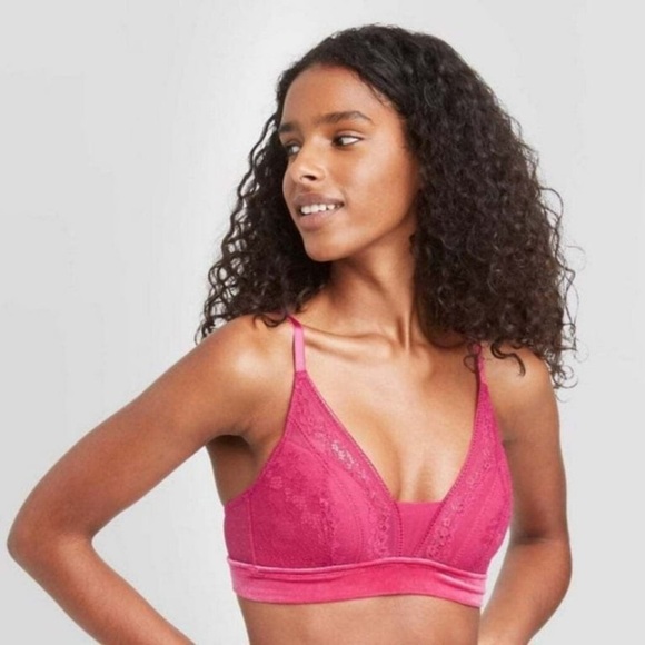 Auden Bra Target Lace and Velvet Pink and Purple size Medium - Picture 1 of 10